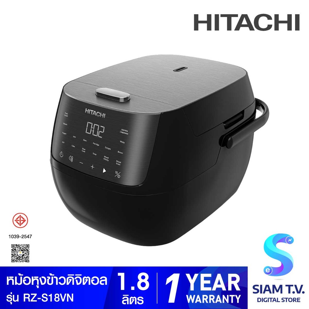 HITACHI   หม้อหุงข้าวดิจิตอล 1.8ลิตร สีดำ รุ่นRZ-S18VN โดย สยามทีวี by Siam T.V.
