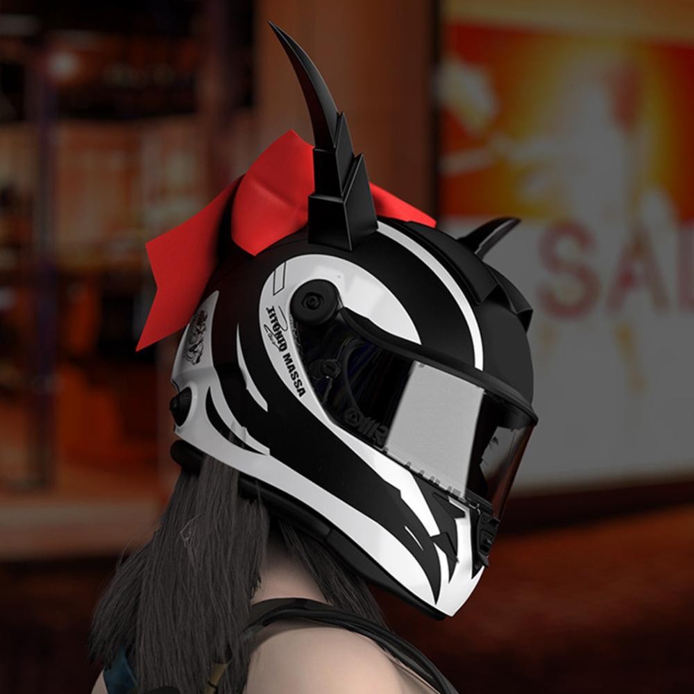 FYY หมวกกันน็อคมอเตอร์ไซค์ Devil Horns Long Bull Horn ไฟฟ้าด้านหน้าด้านหลังกันชนอุปกรณ์เสริมจักรยานจักรยานหมวกกันน็อกตกแต่ง - รูปที่ 5