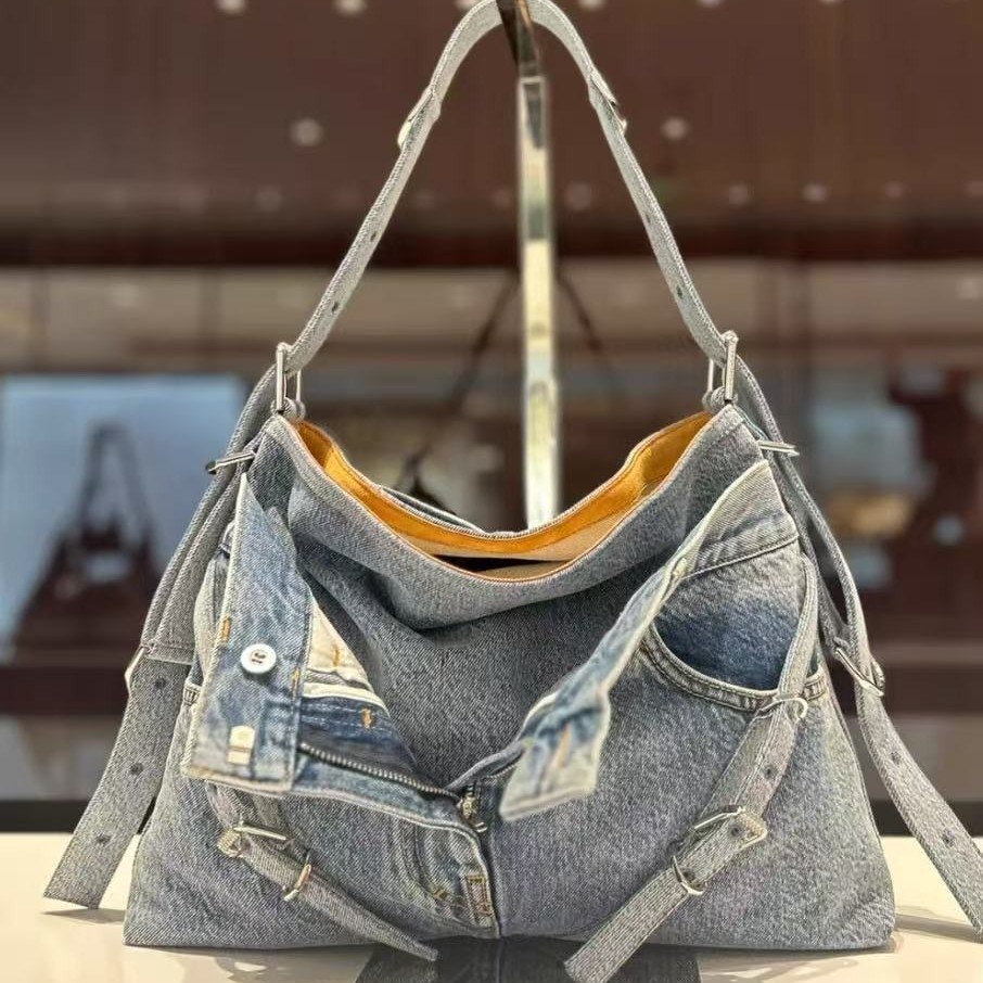 G Denim Fabric Bag Niche Jeans Design Handbag ins Style Korean Version Lazy Underarm Bag
