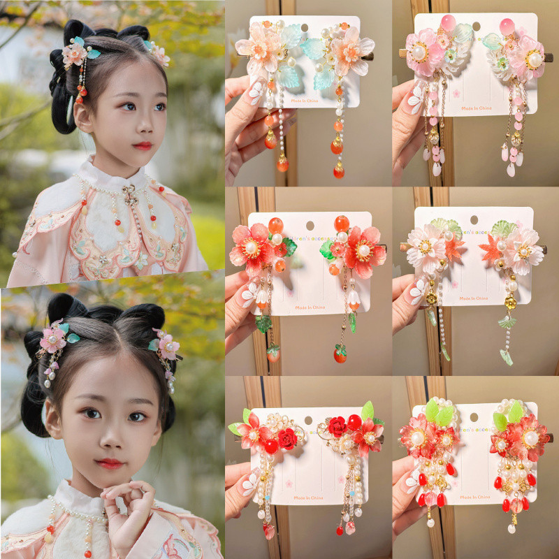 เด็กสไตล์โบราณกิ๊บHanfuเครื่องประดับผมสาวBowknotพู่กิ๊บเด็กSuper Fairyเครื่องแต่งกายโบราณสไตล์จีนเครื่องประดับผม