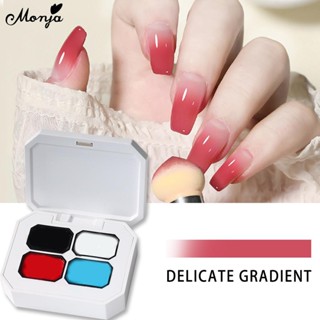 Monja 4 สี/กล่องเล็บ UV Gel Patting ภาพวาดไล่โทนสี Quick Dry…