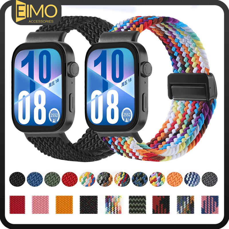 สายไนล่อน Scrunchie ถักสำหรับ นาฬิกา for Huawei Watch Fit 5 4 3 / 5 Pro สายรัดแม่เหล็กสำหรับ for Smartwatch Huawei Fit 3