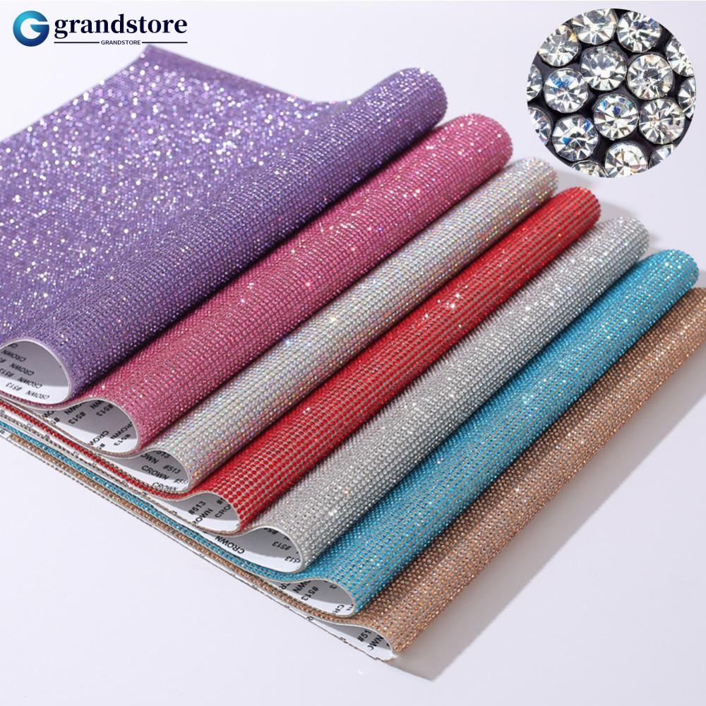 GSE 12x20 ซม.คริสตัลเพชรรถ DIY สติกเกอร์ตกแต่งอุปกรณ์ตกแต่งสติกเกอร์ฝาครอบภายในอัตโนมัติ