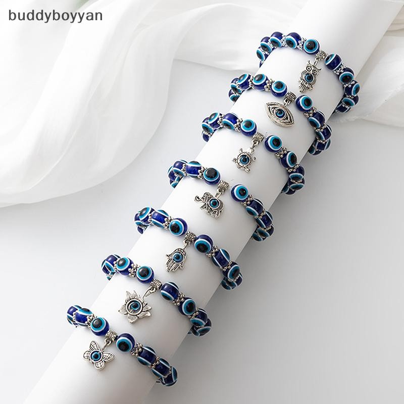 Bbth Vintage อินเทรนด์คู่ตุรกี Evil Eye สร้อยข้อมือยืดหยุ่นสําหรับผู้หญิงผู้ชาย Charm Handmade คริสตัลเรซิ่นสร้อยข้อมือลูกปัดเครื่องประดับของขวัญ Vary