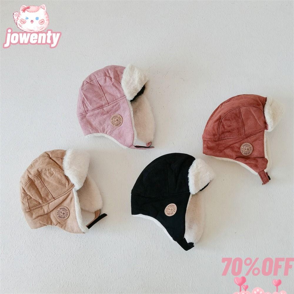 Jowenty หมวกสําหรับเด็ก, หมวกเครื่องบินทิ้งระเบิดกันลมหนา, หมวกฤดูหนาวขนเทียมแข็งอบอุ่นน่ารักชายหญิง