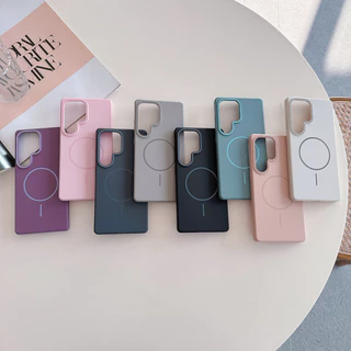 Luxury Matte Slim Magnetic Hard PC สําหรับ Samsung S26 Ultra Plus S25FE S25 S24 Ultra Plus S24 S23 S22 S21 Ultra S24 S23 FE ผิวแข็งกันกระแทก