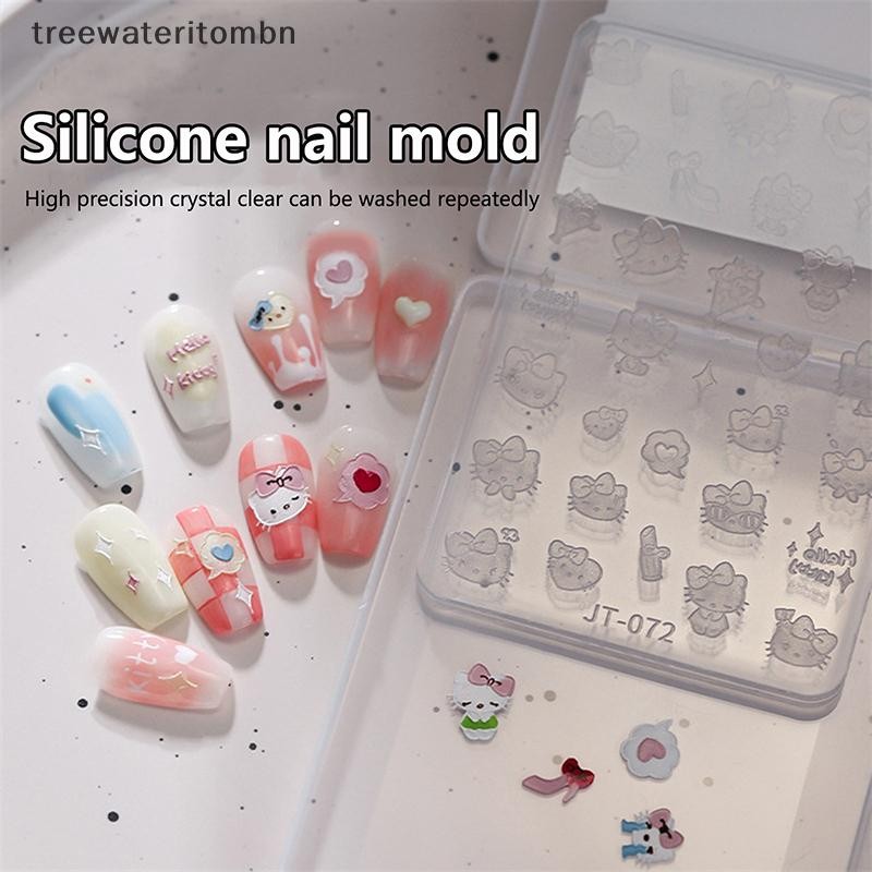 Tt Sanrio Hello Kitty Nail Art ซิลิโคน Mould การ์ตูนบรรเทาเครื่องประดับหล่อแม่พิมพ์เครื่องมือ DIY Nail Art ผู้ที่ชื่นชอบ mbn