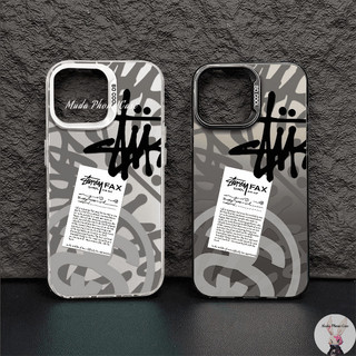 🔥ยืดผมไทย🔥แบรนด์อินเทรนด์ Stussy Graffiti For iPhone 11 12 13 14 15 16 PRO MAX คุณภาพสูง IMD Hard Cover