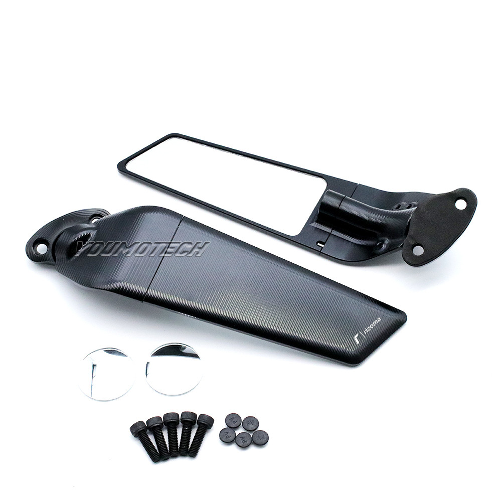 2023 CBR 650R รถจักรยานยนต์สีดําปรับกระจกมองหลัง rizoma Stealth Mirrors Winglets สําหรับ HONDA CBR65