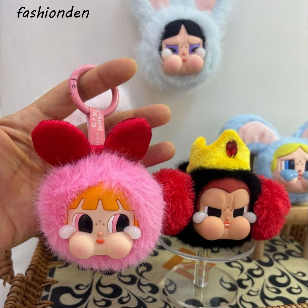 Fashionden Crybaby พวงกุญแจเคลือบ, Powerpuff Girls Collectible Crybaby Doll Figures, Crybaby Plush Doll Pop Mart ไวนิลอะนิเมะรุ่น Crybaby Sad Doll จี้ Lady/Girls