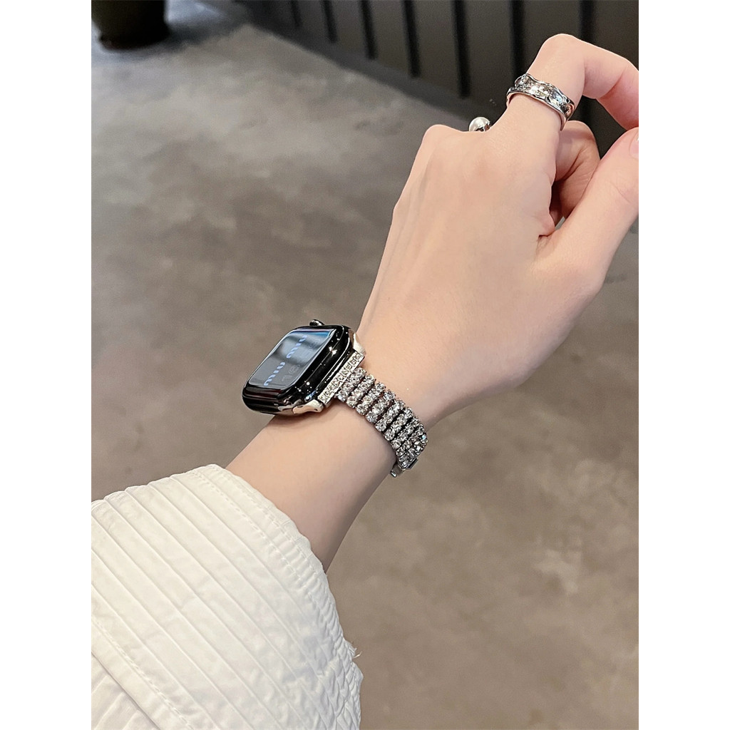 หรูหรา Insfor Watchs10 Starry Rhinestone Strap Iwatch98 Watch 765432 โลหะสําหรับนาฬิกา ชุด พิเศษ 8 7 6 กับ 5 4 3 2 1 ขนาด 49 มม. 41 มม. 45 มม. 44 มม. 42 มม. 40 มม. 38 มม.