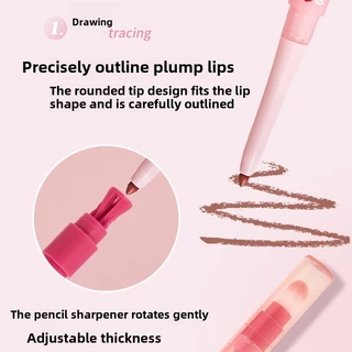 Dudu lip liner ละเอียดอ่อนและเนียนหมดรูปร่างริมฝีปากมาพร้อมกับแปรงลิปกบเหลาดินสอลิปไลเนอร์ลิปสติก