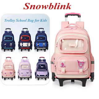 รถเข็นกระเป๋านักเรียนสําหรับเด็กรถเข็นกระเป๋าเป้สะพายหลังควา…