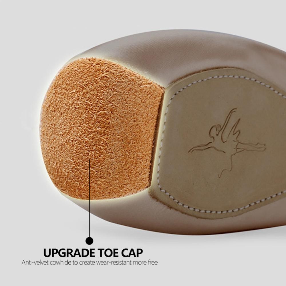 Feelfly Professional Ballet Pointe รองเท้าสาวสุภาพสตรีริบบิ้นบัลเล่ต์รองเท้าประสิทธิภาพรองเท้าฝึกรองเท้าเต้นรํา H5K1