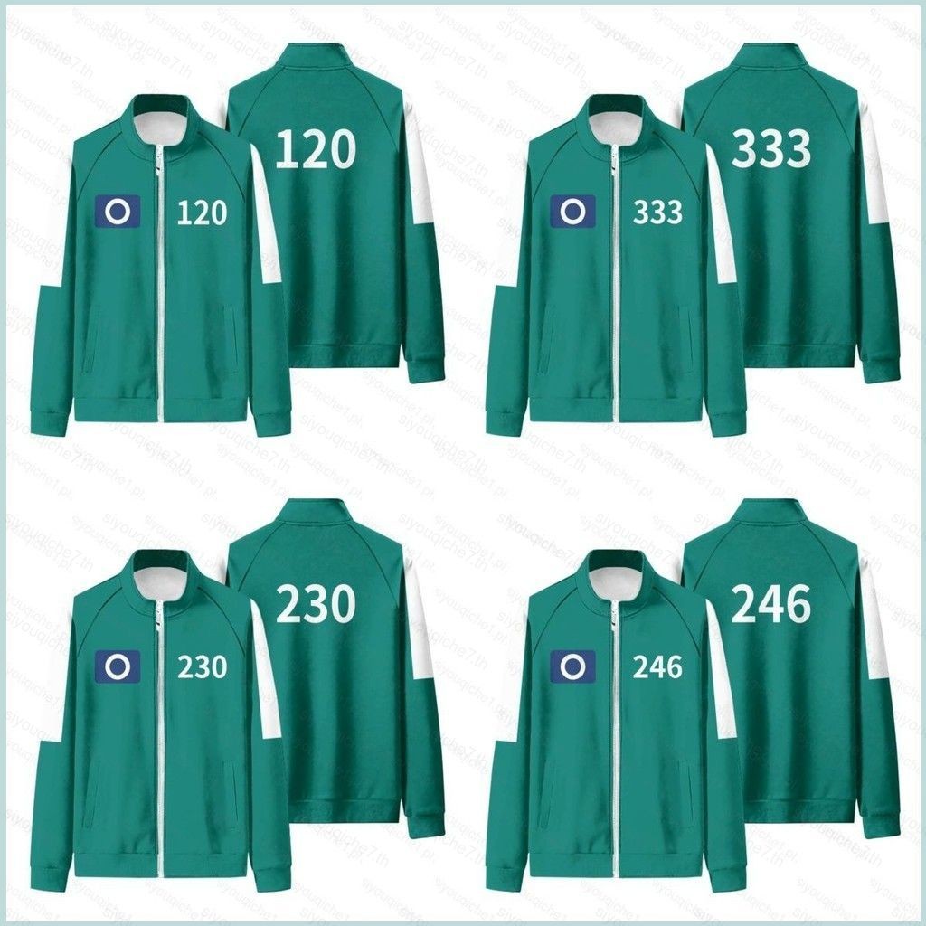 Squid Game Season 2 หมายเลข 246 230 120 333 แสดงซิปเสื้อกันหนาวเสื้อแจ็คเก็ต Unisex Top