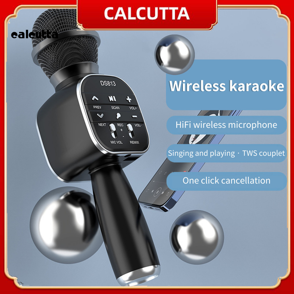 [calcutta] ไมโครโฟนแบบพกพาสําหรับโทรศัพท์มือถือ BT50 Handy Karaoke Condenser Mic Universal