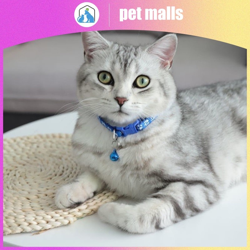 PET MALLS ปลอกคอสัตว์เลี้ยงปลอกคอสุนัขน่ารักปรับขนาดได้ด้วยกระดิ่ง 12 สีให้เลือก
