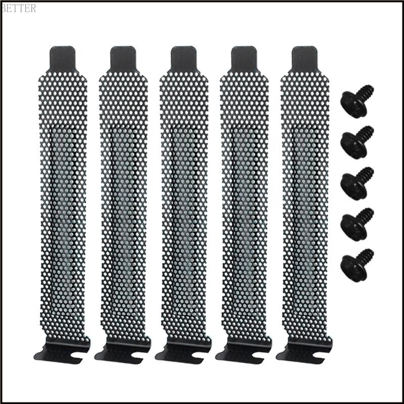Bett 5 ชิ้น PC Case PCI Expansion Slot ฝาครอบแผ่นด้านหลังกรองฝุ่น Hard Steel Blank