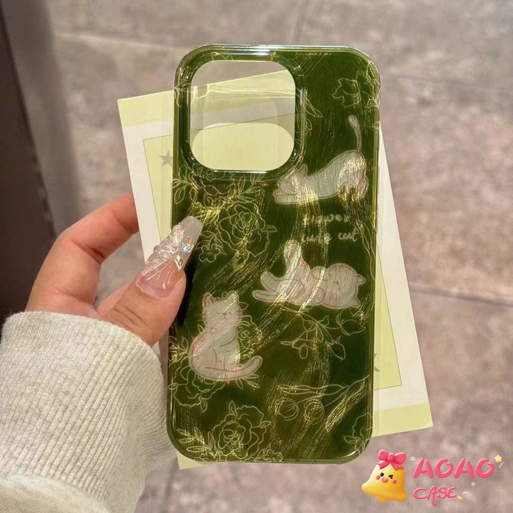 โรแมนติกหวานดอกไม้อาวุโสแมวตัวน้อยนุ่ม เคสไอโฟน15 11 16 13 12 14 Pro Max 7Plus 8 7 16 14 15 Plus XR XS MAX X SE 2020