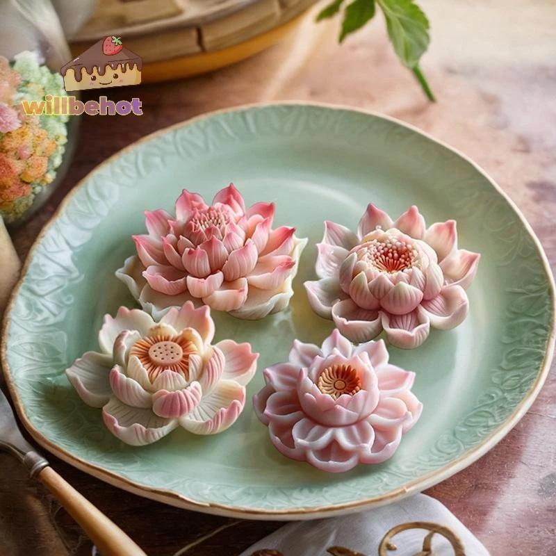 [WillbehotT] 3d Lotusแม่พิมพ์ซิลิโคนสําหรับDIYดอกไม้Fondant Cupcakeช็อกโกแลตลูกอมไอศกรีมน้ําตาลขนมเทียนสบู่พลาสเตอร์เรซินแม่พิมพ์[ใหม่]