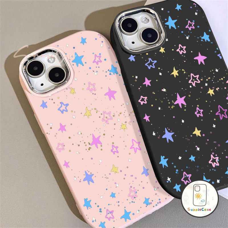 เคสไอโฟน15 แฟชั่น ดาว สำหรับ IPhone 16 12 14 11 15 13 Pro Max 8Plus 7Plus XS XR X Max 7 8 15 Plus SE เปลือกซิลิคอน เคส