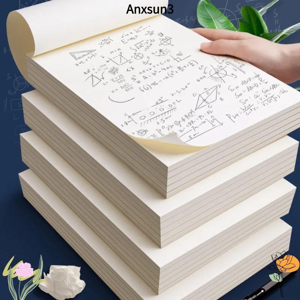 กระดาษคํานวณ ANXSUN3, กริด/เปล่า 40/100 แผ่นกระดาษร่างเปล่า, ป้องกันดวงตาสีเบจหนา A4/B5 นักเรียนกระดาษเลขคณิต