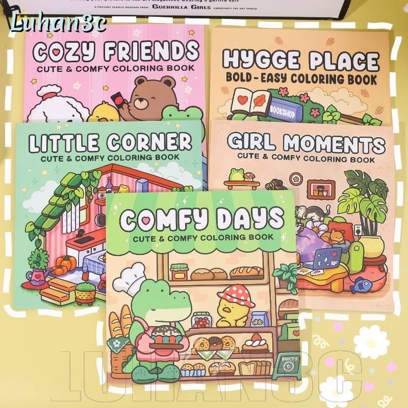 [SGB]สมุดระบายสีสีน้ํา 48 หน้า | ภาพประกอบแมวน่ารักและพืชกระดาษเกรดศิลปินสําหรับผู้ใหญ่/เด็กความเครียดบรรเทาศิลปะวารสาร