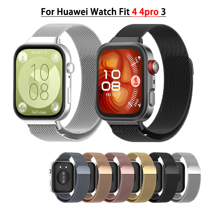 สายสแตนเลสตาข่ายโลหะสําหรับนาฬิกา Huawei Fit 4 3 5 Pro