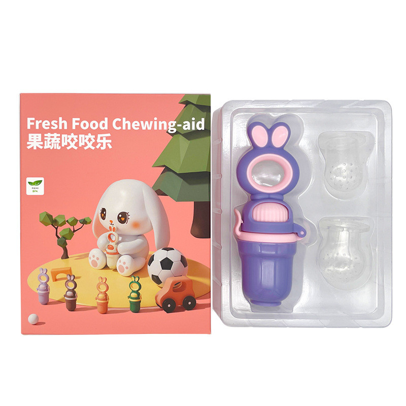 ล่าสุด จุกซิลิโคน ดูดผักผลไม้ สำหรับทารก ปลอดภัยไร้สาร BPA กระเป๋าตาข่าย 3 ขนาด - รูปที่ 3