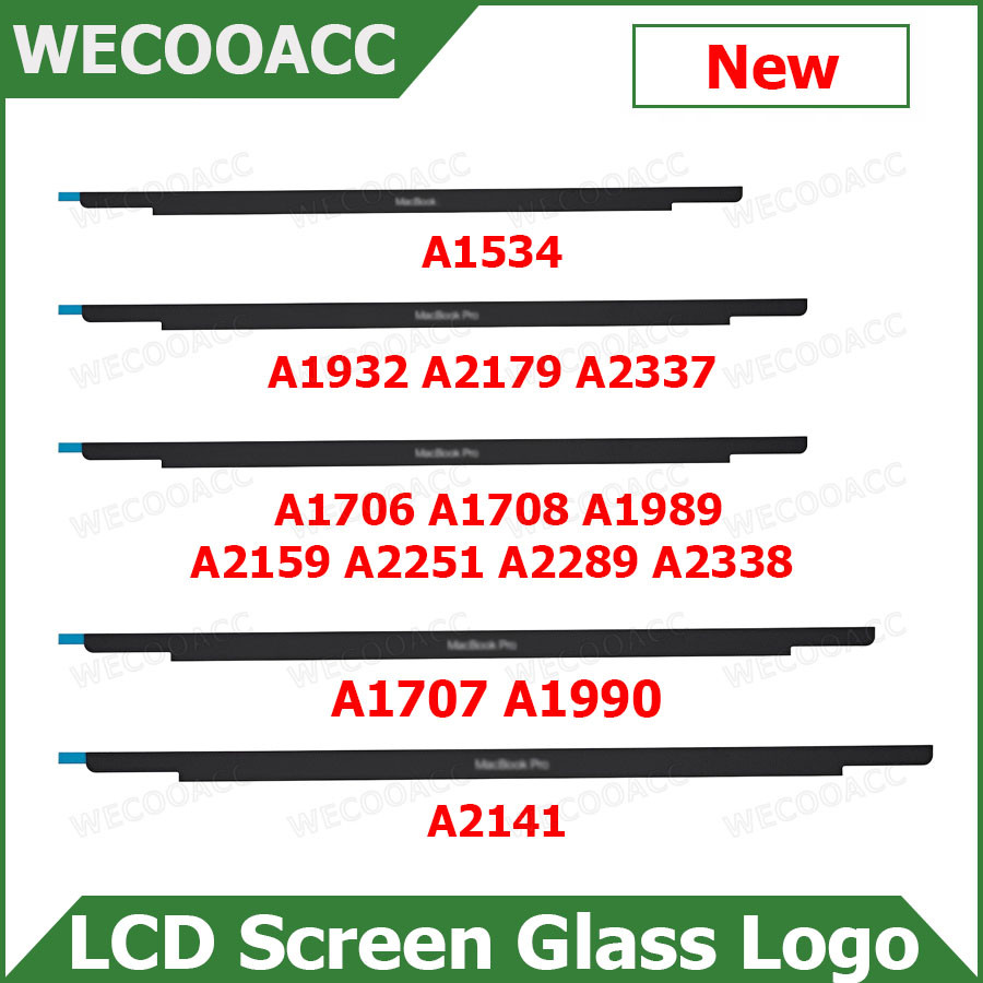 ใหม่สีเทาเงินหน้าจอ LCD กระจกโลโก้ Bezel ฝาครอบด้านหน้าสําหรับ MacBook Air Pro 13 "15" A1706 A1707 A1932 A2337 A2338 2012-2020