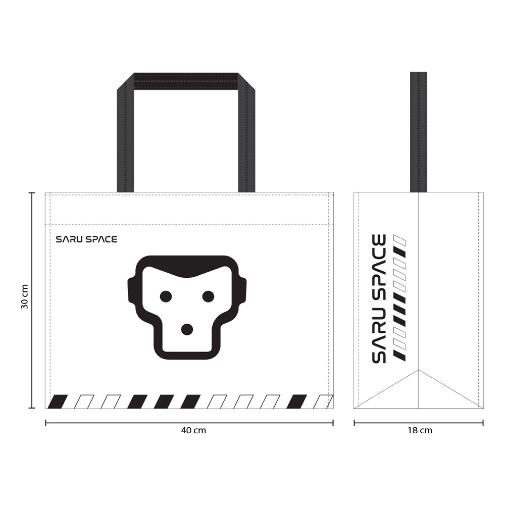 [สินค้าพรีเมียม] กระเป๋าผ้า SARU สกรีนลาย Size XL