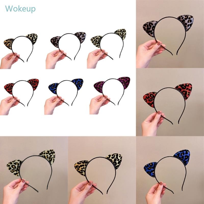 Cute Leopard Print Animal Ear Headband Hair Clip Costume Supplies