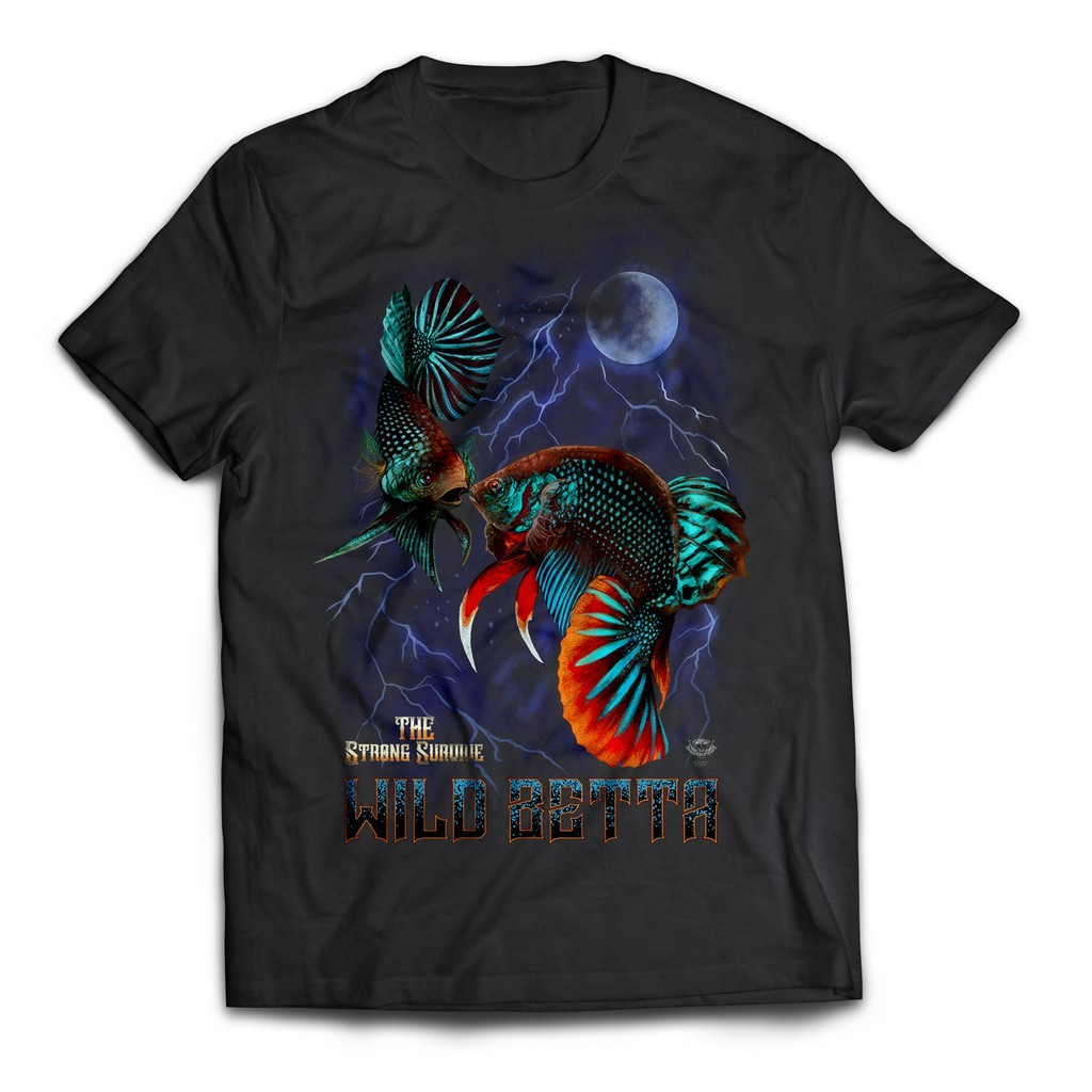 เสื้อยืดกราฟิกปลาปลากัดป่าฤดูร้อนใหม่สําหรับผู้ชาย - ผ้าฝ้าย 100% ของขวัญวันแม่วันพ่อ