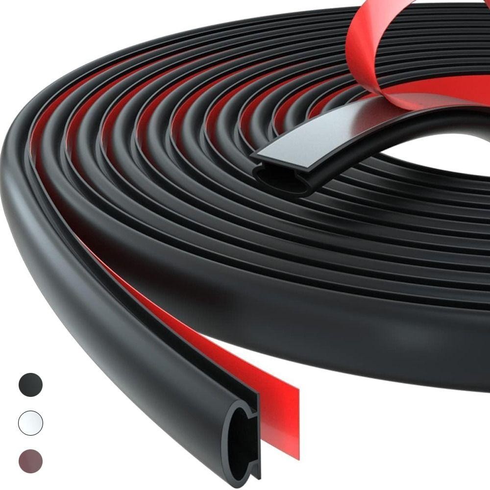 FANIELLAPOWELL 6m แถบซีลประตู, D-Shape Soundproofing Weather Strip, ยางคุณภาพสูงกันลมกรอบประตูแบบมีกาวในตัวฉนวนกันความร้อนในครัวเรือน - รูปที่ 7