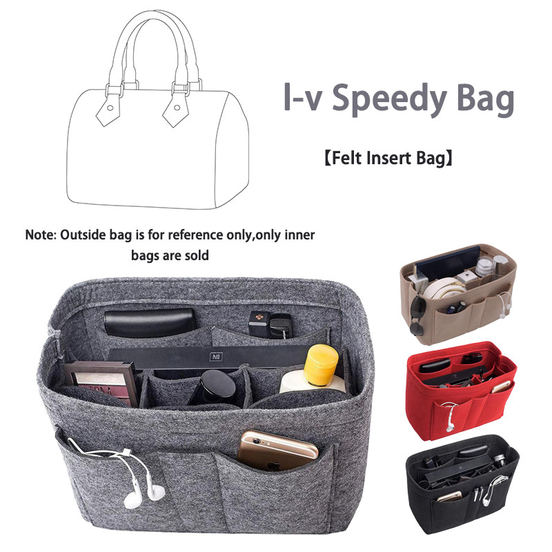Yoomee Multi-Pocket The Liner Bag Felt Purse ใส่กระเป๋าถือ Liner Bag Organizer สําหรับ l-v speedy กร