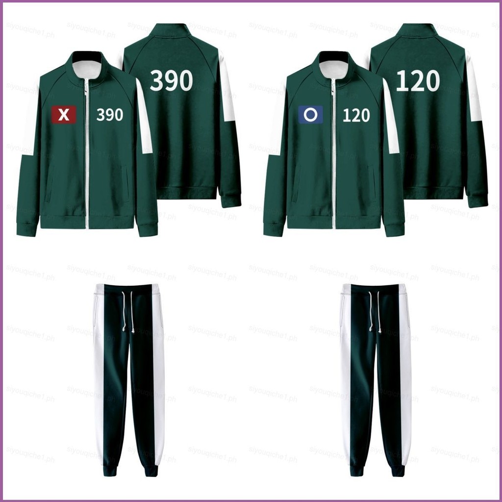 SY1 Squid Game Season 2 เบอร์ 456 222 333 390 โชว์กางเกงวอร์มซิปเสื้อกันหนาวเสื้อแจ็คเก็ต Unisex Top