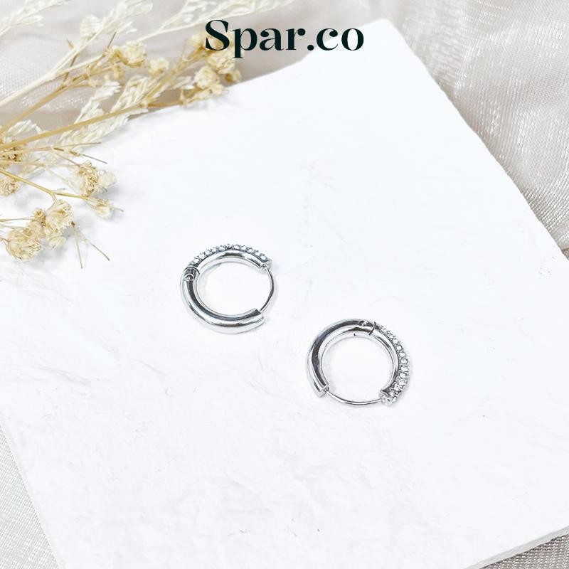 spar.co ต่างหูเซอร์โคเนีย - ต่างหูห่วงเพทายสไตล์ยุโรปและอเมริกาแฟชั่นเครื่องประดับแฟชั่น SP-AAB1243
