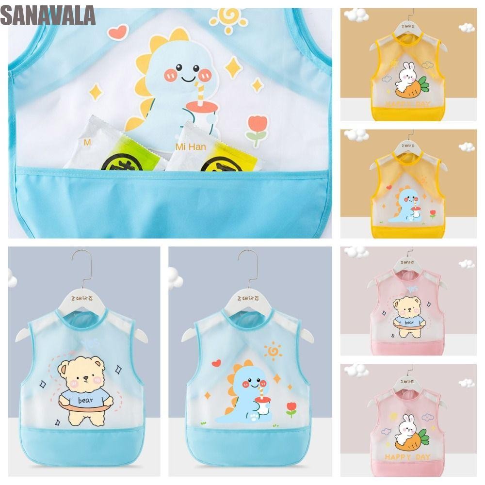 Sanavala เอี๊ยมเด็ก, สัตว์รูปแบบ Anti-สกปรกแขนกุด Bibs, น่ารักกันน้ําแขนกุดสบายน้ําลายผ้าเช็ดตัว Burp ผ้ากันเปื้อน Baby Stuff