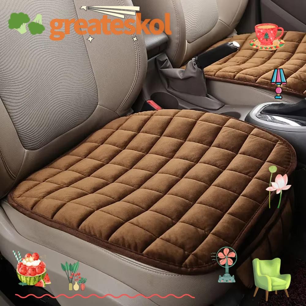 Greateskol เบาะรถ,หนาอุ่นผ้าคลุมเบาะรถยนต์,เบาะสี่เหลี่ยมPlush Soft Seat Protectorสําหรับรถยนต์ทุกรุ่น