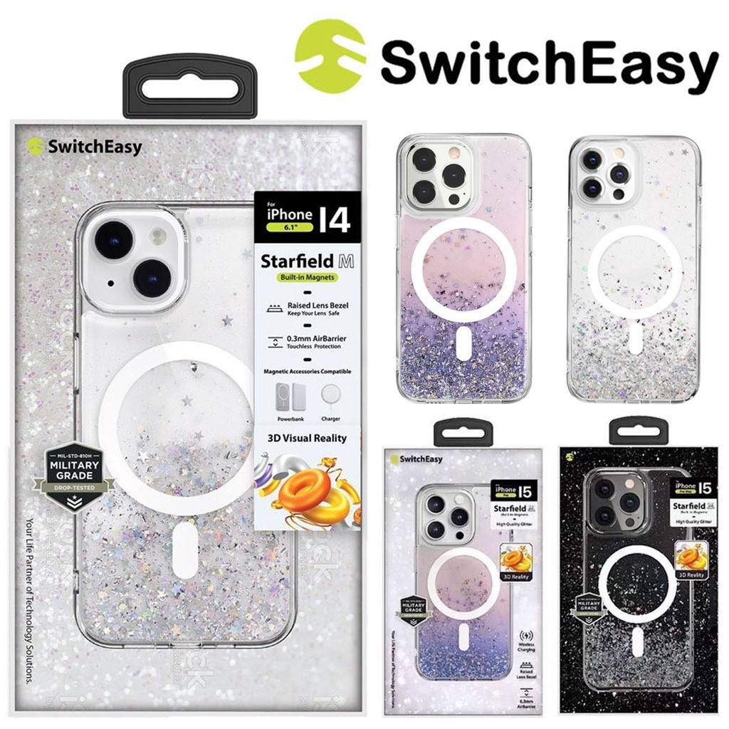 SwitchEasy Case For iPhone 16/15 สำหรับ iPHONE 16 16Pro 16Promax 15Promax 14Promax 13Promax เคสกากเพชร 047