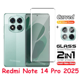 Redmi Note15 Pro 5Gกระจกนิรภัยด้านหน้าฟิล์มด้านหลังเลนส์สําหรับRedmi Note14pro Note14 14pro + หมายเหตุ 14 Pro + Plus 4G 5G 2025 ฟิล์ม 2 ใน 1 ป้องกันหน้าจอ