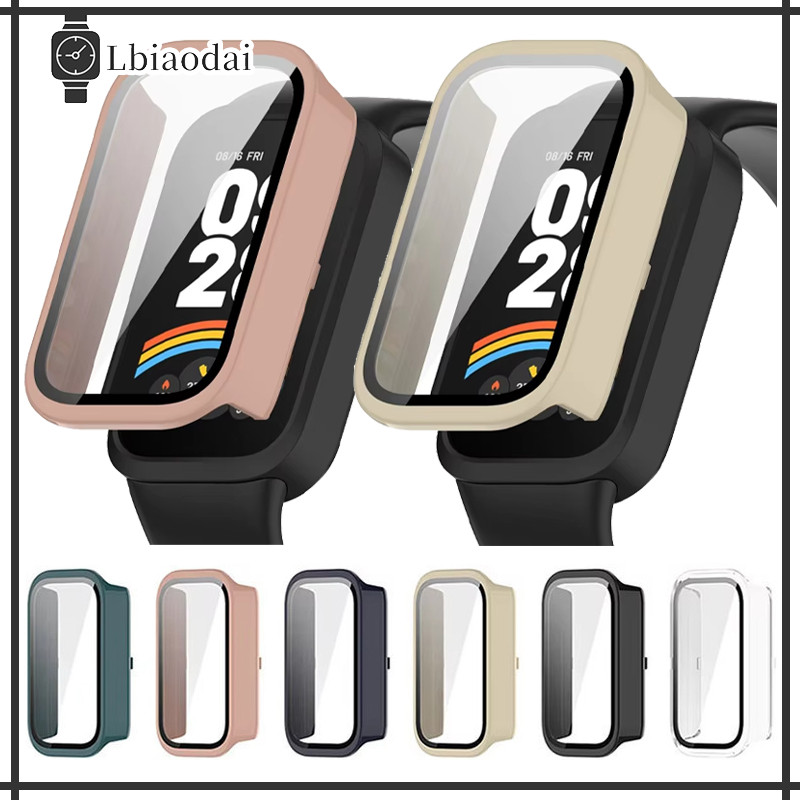 เปลือกแข็ง for ข้าวฟ่าง for Mi Band 9 Active / Redmi Band 3 กระจกนิรภัย PC พลาสติกกันชนหน้าจอป้องกันฟิล์มกันชนเต็มรูปแบบ