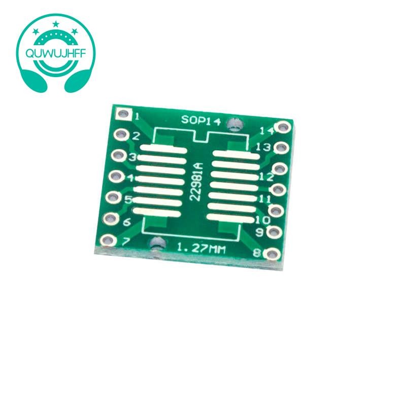 (quwujhff)20 ชิ้น Sop14 Ssop14 Tssop14 ถึง Dip14 Pcb Smd Dip/Adapter แผ่น Pitch 1.27/0.65 มม.