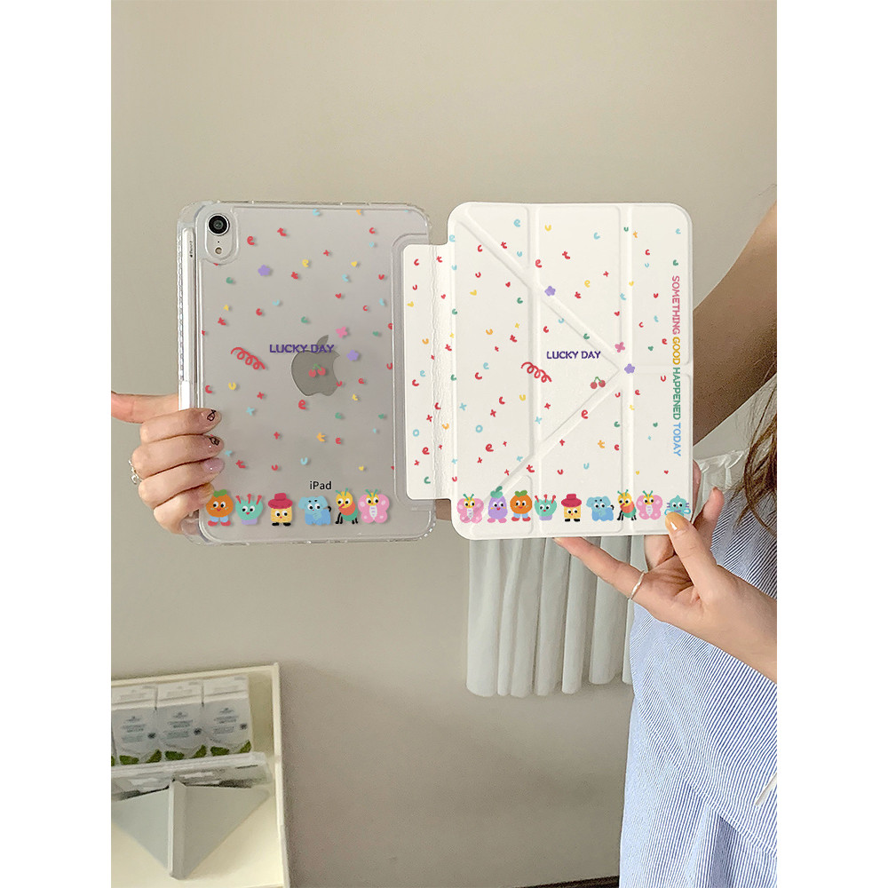 ใหม่สีการ์ตูน Apple  ipad air6 เคสป้องกัน mini7 Apple ipad10 เคสipad 10.9 แท็บเล็ตป้องกันกรณี 11 ipa