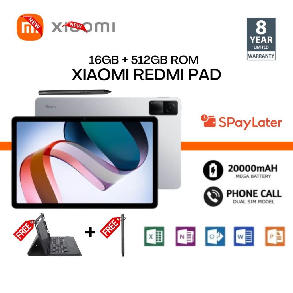 【Ready Stocks】Xiaomi Redmi Pad X สเปค 16+512GB 90Hz FHD หน้าจอถนอมสายตา 11 นิ้ว รับประกัน 12 เดือน