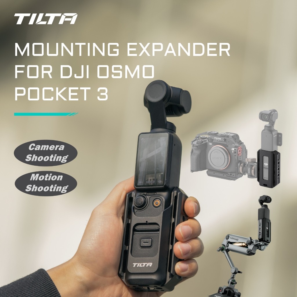 Tilta DJI Osmo Pocket 3 ขยายอะแดปเตอร์สากลอุปกรณ์เสริมฐานคงที่ Car Mount เหมาะสําหรับ DJI Pocket 3 Bracket TA-T65-AME-B