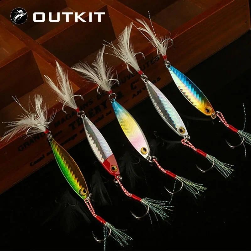 Outkit 7g10g15g20g30g ช้อนตกปลา Spinnerbait โลหะ Casting Jigging Lure ตะขอคู่ตกปลา Tackle ตะกั่ว sca Wobbler