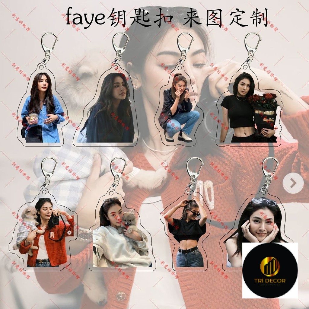 Blank The Series FayeYoko Faye Peraya Yoko Apacsra พวงกุญแจสองด้านอะคริลิคกระเป๋านักเรียนกระเป๋าเดิน