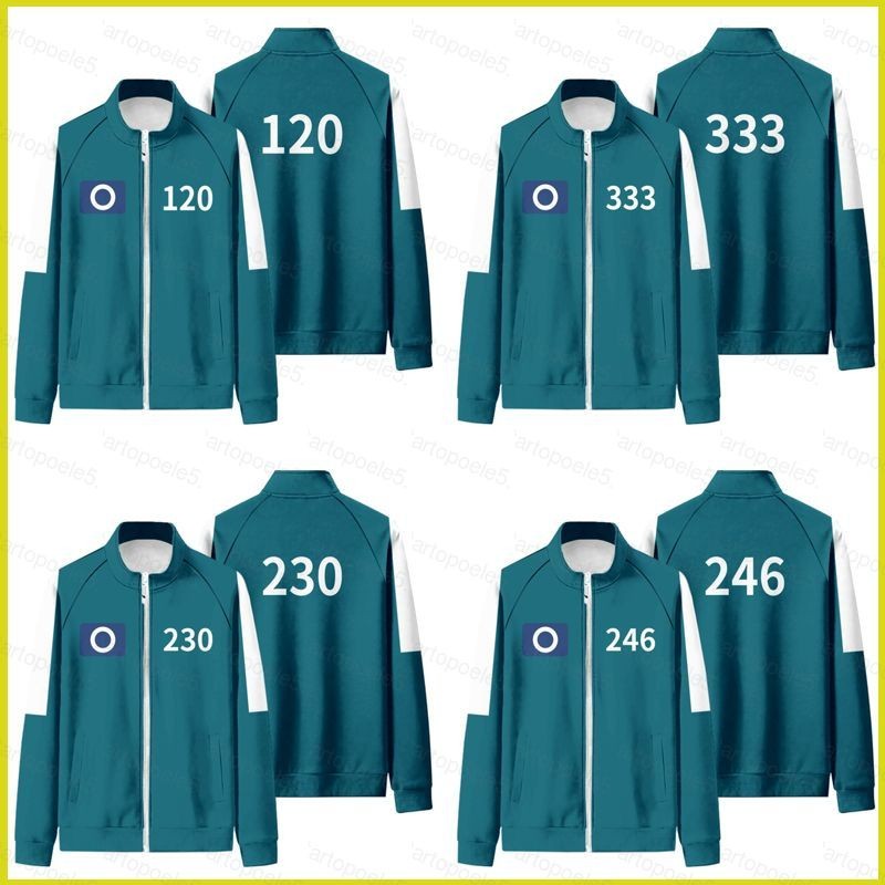 Sta5 Squid Game Season 2 หมายเลข 246 230 333 120 แสดงซิปเสื้อกันหนาวเสื้อแจ็คเก็ต Unisex Top