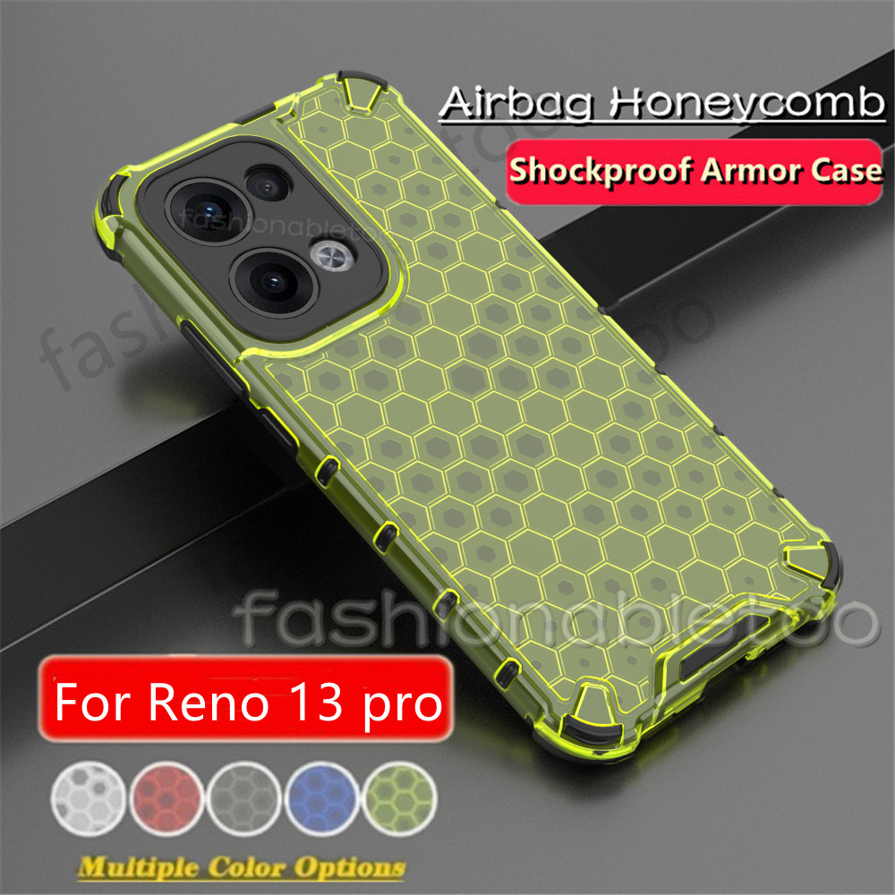ปลอกสําหรับoppo Reno 13 pro 13pro 1 3 Reno13 pro Reno13proเคสโทรศัพท์ซิลิโคนอ่อนนุ่มรังผึ้งใสเลนส์กล้องกันกระแทกฝาหลัง